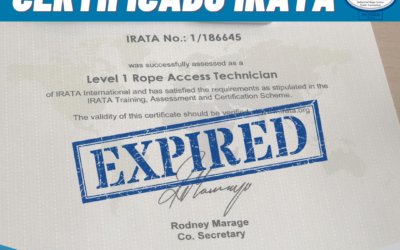 ¿Certificado IRATA caducado?
